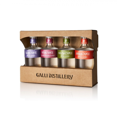 Galli degustační sada ovocných destilátů 4×0